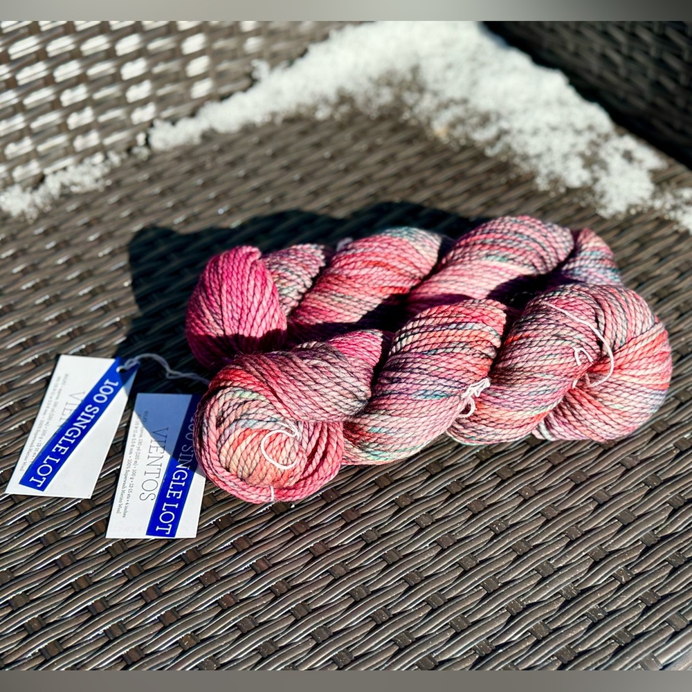 Malabrigo Vientos Hand-Dyed Yarn in Pink and Purple - Picture 17 of 17